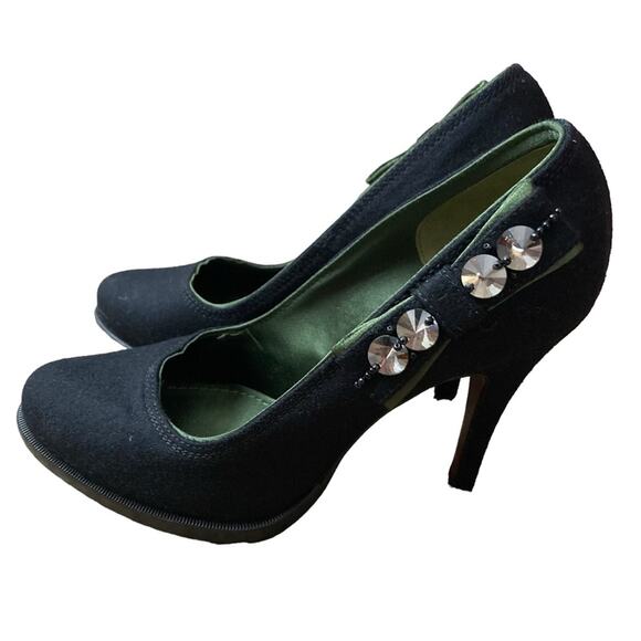 Louis Vuitton Black Wool Felt Beaded Bow Pumps Size 36.5 or 6.5 - Picture 5 of 15